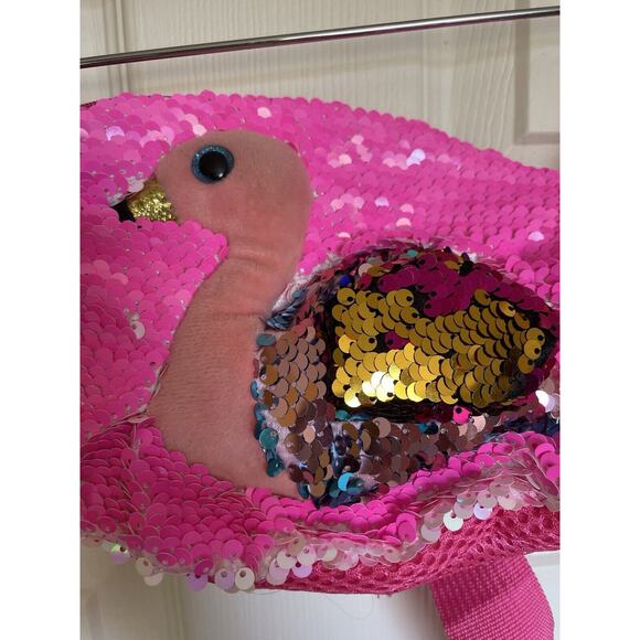 TY Flamingo Plush Two Toned Sequin Hot Pink Children's Fanny Pack/Belt Bag Y2K - Picture 6 of 8